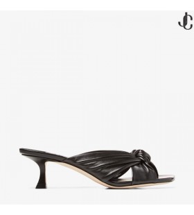 Černá Kůže Nappa Muly AVENUE 50 Léta 2021