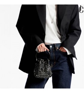 Bon Bon Black Satin Crystal Bag