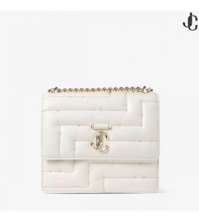 AVENUE SKULDER Latte Avenue Nappa Læder Skulder Taske med JC Emblem Sommer Kollektion