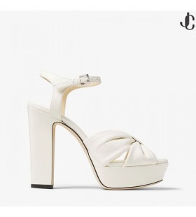 HELOISE 120 Latte Nappa Læder Platform Sandaler Sommer Kollektion