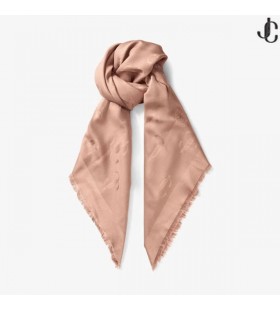 Ballet Pink Silke og Uld Jacquard Sjal EMANI Vinter 2021 samling