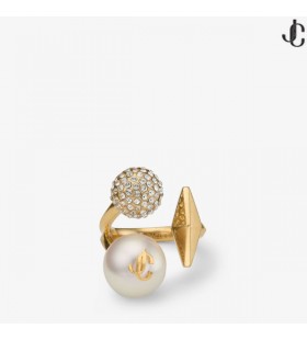 Multi Charme Ring Guld/Hvid/Krystal Perle Guld Finish Ringe