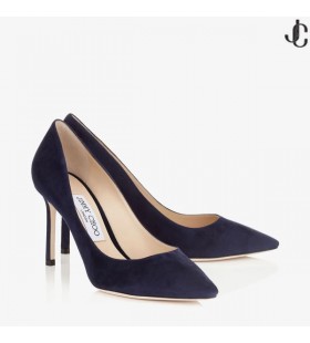 Navy Ruskind Spidse Tå Pumper Romy 85 Pre Fall 16