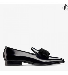 Black Soft Shiny Calf Leather Loafers FOXLEY/M Pre-Fall '20
