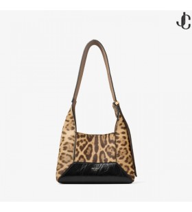 Diamant Hobo/S Naturlige Leopard Print Pony Skulder Taske