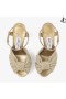 Heloise 120 Goud Metallic Nappa Leder Platform Sandalen