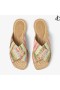 Aciel Sandaal Flatscreen Ecru Gestreepte Raffia Sandalen