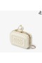 Witte Suede Clutch Bag met All-Over Parel Versiering MICRO CLOUD Hoog Zomer 2021