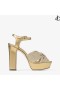 Heloise 120 Goud Metallic Nappa Leder Platform Sandalen