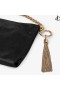Black Shimmer Suede Clutch Bag Callie Pre Fall 18