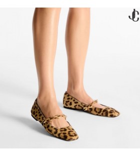 Diamond Tilda Flats Natuurlijke Luipaard Print Pony Flats