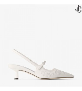 Didi 45 Latte Leder Pumps Met Sangallo Borduurwerk