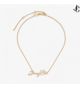 Logo Script Ketting Gouden Afwerking Script Ketting