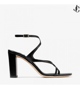 Azie 85 Zwart Nappa Lederen Sandalen