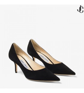Zwart Suede Spitse pumps met JC Embleem LIEFDE 65 24:7 Pictogrammen