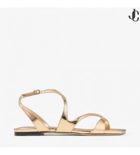 Ayla Flatscreen Goud Metallic Leer Flats