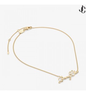 Logo Script Ketting Gouden Afwerking Script Ketting