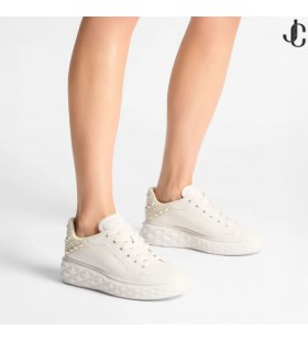 Diamond Maxi/F II Latte Reliëf Lederen Trainer