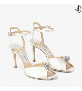 Sacora 85 Bruids Ivoor Satijn Sandalen UK