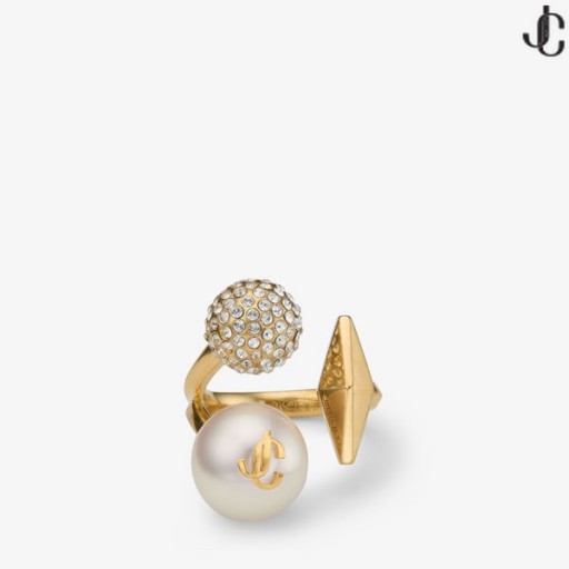 Monen Charmia Rengas Kulta/Valkoinen/Crystal Pearl Kulta Viimeistely Renkaat