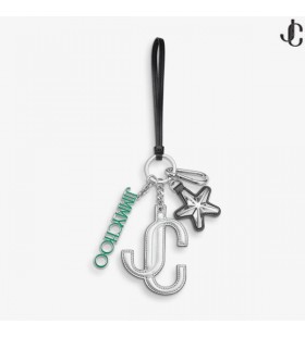 Hopea Ja Vihreä Metallinen Nappa Star-Logo Laukku Charmia