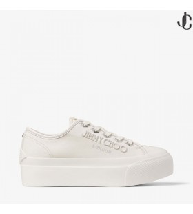 Palma Maxi/F Latte Canvas Platform Kouluttajien kanssa Brodeerattu Logo