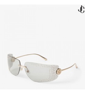 Margaret Kalpea Kulta Suorakulmainen Aurinkolasit Kristalleilla