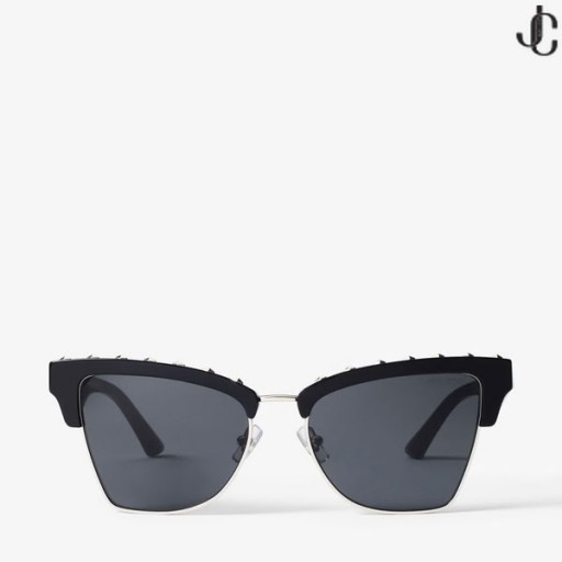 Maxime Papillon Noir Frame Lunettes de soleil avec des clous