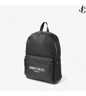 WILMER Noir Sac à dos en Nylon avec Jimmy Choo Logo de la Collection d'Automne