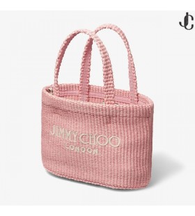 Sac de plage E/W Mini Rose/Latte de Raphia Brodé Mini Sac Fourre-tout de NOUS
