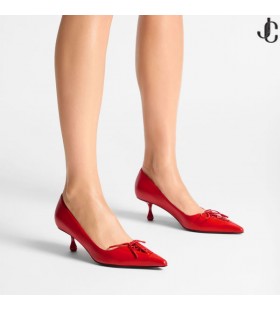 Scarlett 50 Postbox Rouge En Cuir Nappa De Pompes