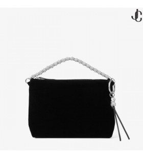 Callie Black Velvet Clutch Bag