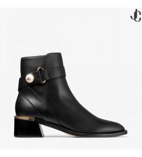 Noor 45 Noir Botte En Cuir