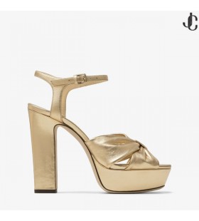 HELOISE 120 Or Métallique en Cuir Nappa de Plate-forme Sandales de la Collection Été