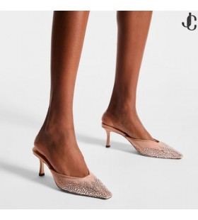 Vivi 65 Cristal Rose Mesh Mules