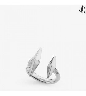 Double Anneau De Diamant Argenté Anneaux