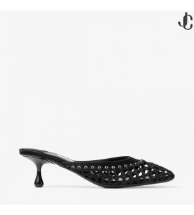 Pixie Mule Woven 50 Noir Satin Tissé Mule