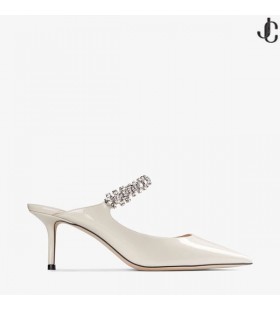 Bing 65 Linge de Mules en Cuir verni avec du Cristal Bracelet