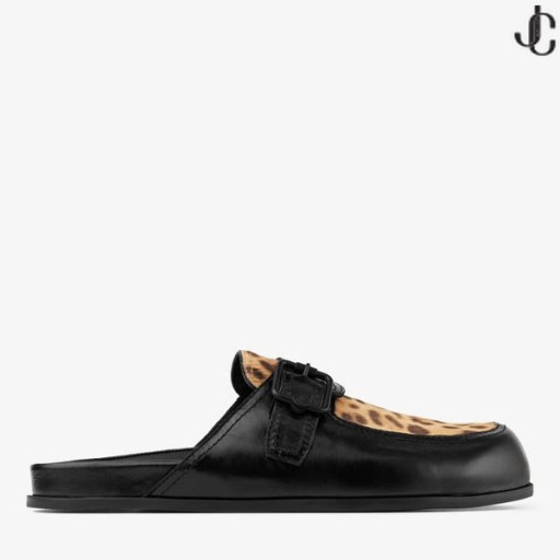 Etta Mule Natürliche Leopard Print Pony Maultiere