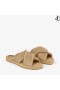 Aciel Sandalen Flach Gold Woven Stoff Sandalen