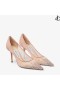 LIEBE 85 Ballet Pink Mesh Pointed-Toe Pumps mit Dégradé-Kristalle Sommer-Kollektion