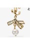 Band Perle Ohrring Gold Metal Ribbon Pearl Earring