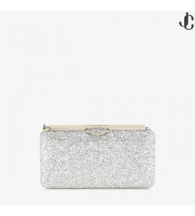 Champagne Coarse Glitter Fabric Clutch Bag ELLIPSE Pre Fall 19