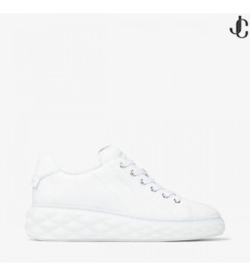 DIAMOND LIGHT MAXI/F White Nappa Leder Low-Top-Turnschuhe mit Plattform-Sohle Sommer Kollektion