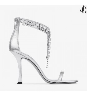 Verity Sandale 100 Silber Vintage-Metallic-Leder Sandalen