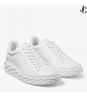 Diamant-Maxi/M Weiß Nappa-Leder-Trainer