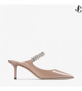 Bing 65 Ballett Rosa Patent Leder Maultiere mit Kristall Armband